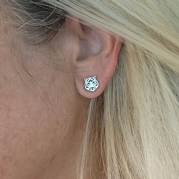 Tiger Stud Earrings, choice of color - Picture 3 of 6